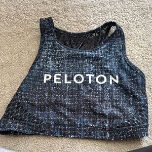 Peloton Women's Textured Black and Blue sports bra